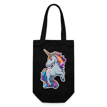 Niedliches kleines Einhorn - Geschenkbeutel für Flaschen - Schwarz - Vorne