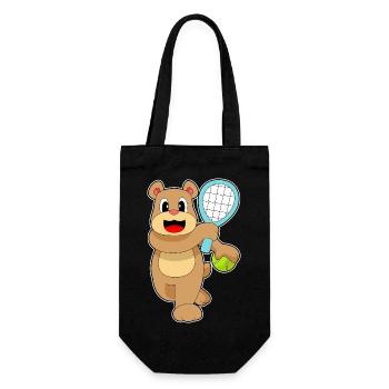 Bear Tennis Tennis Racket - Gift Bag for Bottles - black - Front