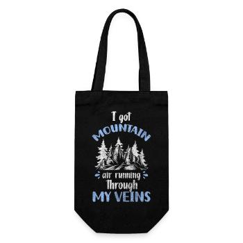 Bäume Wandern Waldtier Waldbewohner - Geschenkbeutel für Flaschen - Schwarz - Vorne