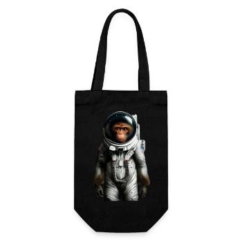 Space Astronaut Monkey - Gift Bag for Bottles - black - Front