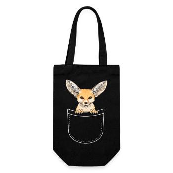 Fennek Fuchs Fennec Fox Wüstenfuchs - Geschenkbeutel für Flaschen - Schwarz - Vorne