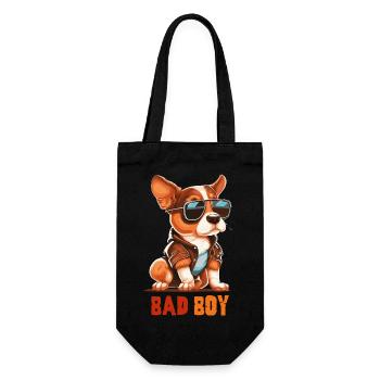 Bad Boy Hundewelpe - Geschenkbeutel für Flaschen - Schwarz - Vorne
