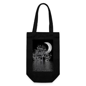 Mondschein - Geschenkbeutel für Flaschen - Schwarz - Vorne