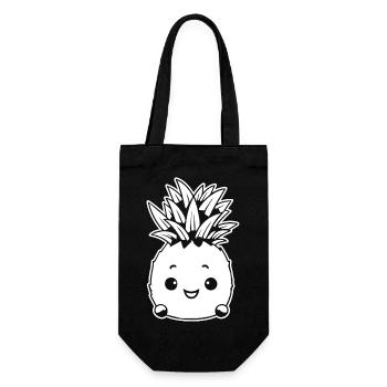 Ananas - Geschenkbeutel für Flaschen - Schwarz - Vorne