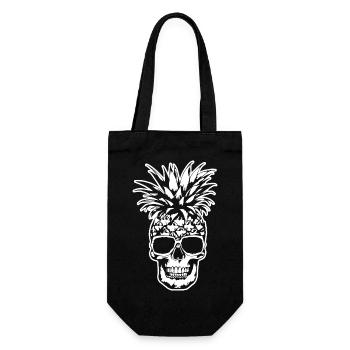 Ananas - Geschenkbeutel für Flaschen - Schwarz - Vorne