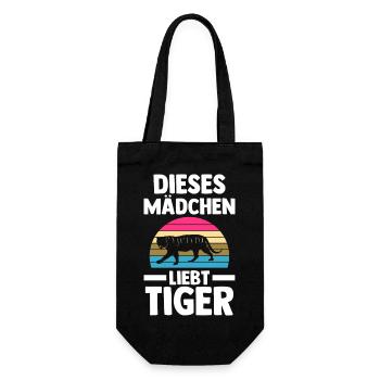 Tiger Motiv - Geschenkbeutel für Flaschen - Schwarz - Vorne