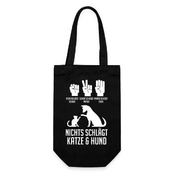 Hunde Katzenliebhaber Hundeliebhaber Katzen - Geschenkbeutel für Flaschen - Schwarz - Vorne