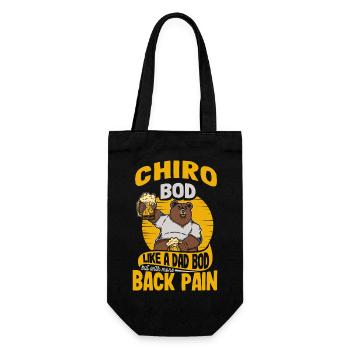 Chiro Bod Like A Dad Bod Funny Chiropractor - Geschenkbeutel für Flaschen - Schwarz - Vorne