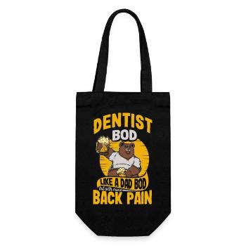 Dentist Bod Like A Dad Bod Funny Dentistry - Gift Bag for Bottles - black - Front