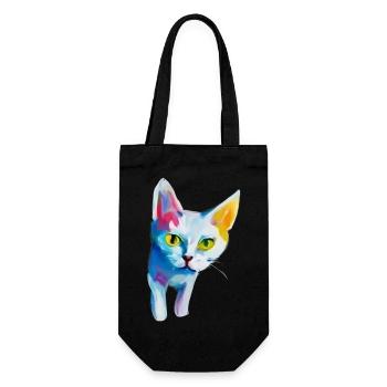 ENTZÜCKENDE KATZE, DIE AUS IHREM VERSTECK KOMMT - Geschenkbeutel für Flaschen - Schwarz - Vorne