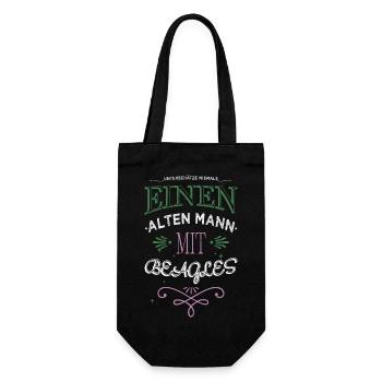 chihuahua lustig windhund vatertag geek bachhund - Geschenkbeutel für Flaschen - Schwarz - Vorne