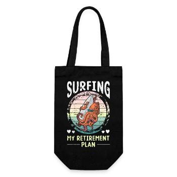 Surfing Tintenfisch Sommer Brett Ozean Urlaub - Geschenkbeutel für Flaschen - Schwarz - Vorne
