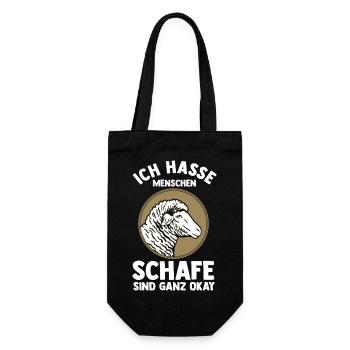 Landwirt Schäfer Bauernhof Schafe - Geschenkbeutel für Flaschen - Schwarz - Vorne
