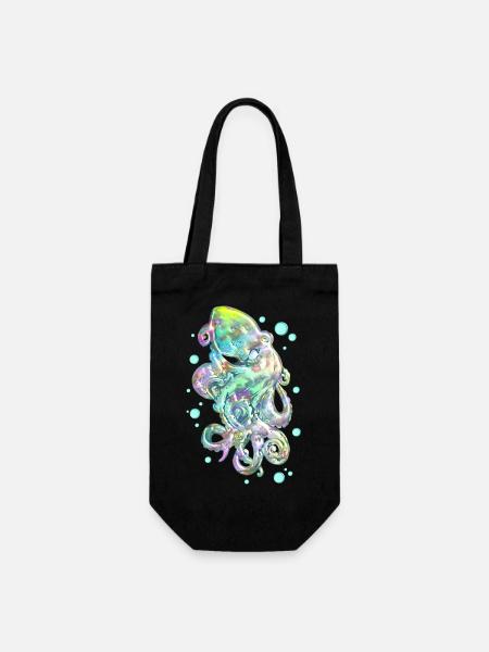 Oktopus - Geschenkbeutel für Flaschen - Schwarz