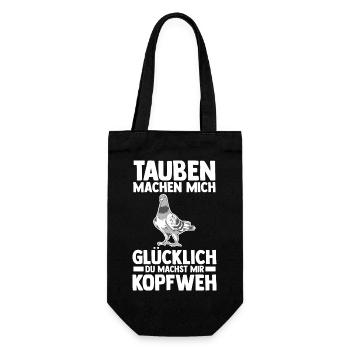 Taubenzüchter Brieftaube Tauben - Geschenkbeutel für Flaschen - Schwarz - Vorne