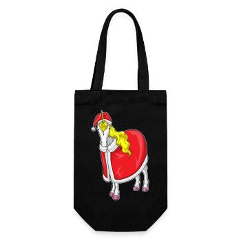 Unicorn Christmas Christmas Hat - Gift Bag for Bottles - black - Front