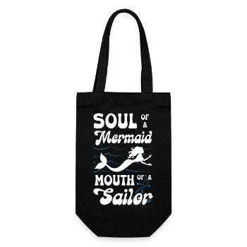 Soul Of A Mermaid Mouth Of A Sailor - Geschenkbeutel für Flaschen - Schwarz - Vorne