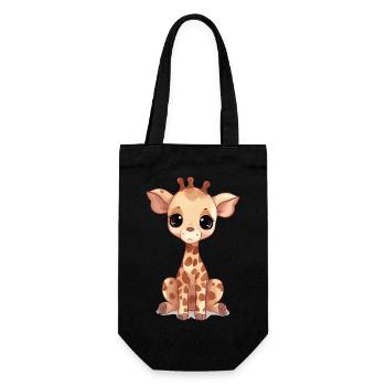 Miky, die traurige kleine Giraffe - Geschenkbeutel für Flaschen - Schwarz - Vorne