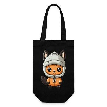 Squirrel Winter Comic - Gift Bag for Bottles - black - Front