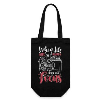 Fotograf Motiv - Geschenkbeutel für Flaschen - Schwarz - Vorne