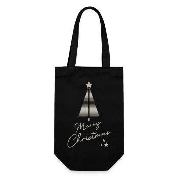 MERRY CHRISTMAS - Geschenkbeutel für Flaschen - Schwarz - Vorne