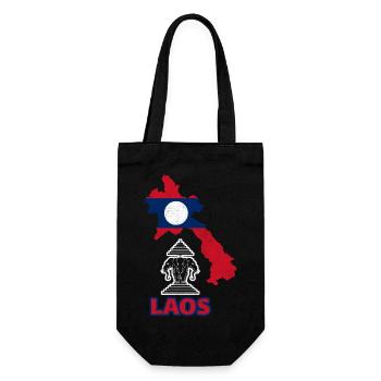 Laos Lao Drapeau Laotien éléphant Lao I cadeau - Sac à bouteille - noir - Devant