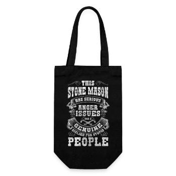 Stonemason Work Craft Craftsman - Gift Bag for Bottles - black - Front