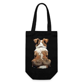 Australischer Schäferhund - Geschenkbeutel für Flaschen - Schwarz - Vorne