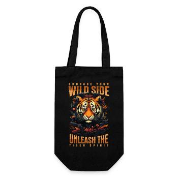 Tiger, Tiger Head, Big Cat, Predator, Strong, Power - Gift Bag for Bottles - black - Front