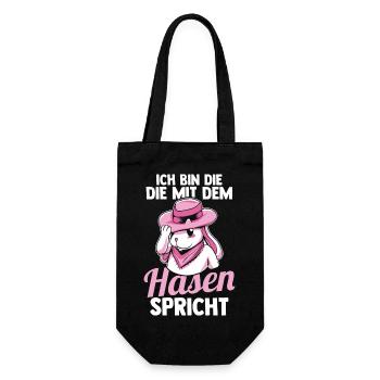 Kaninchen Hase - Geschenkbeutel für Flaschen - Schwarz - Vorne