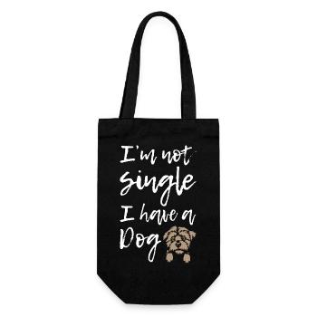 I Am Not Single I Have a Dog - Geschenkbeutel für Flaschen - Schwarz - Vorne