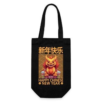 Année du Dragon Joyeux Nouvel An Chinois 2024 - Sac à bouteille - noir - Devant