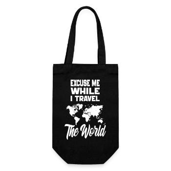 Excuse Me While I Travel The World-World map 2024 - Gift Bag for Bottles - black - Front