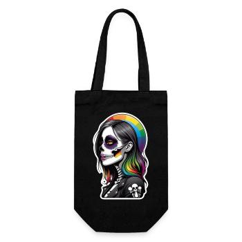 Halloween - Rock & Regenbogen - Geschenkbeutel für Flaschen - Schwarz - Vorne