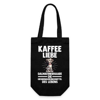 Kaffee Hund Dalmatiner - Geschenkbeutel für Flaschen - Schwarz - Vorne