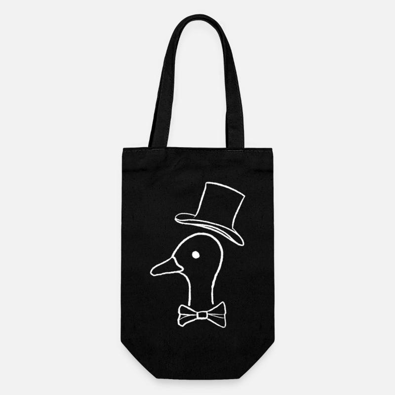 Duck with hat - Gift Bag for Bottles - black