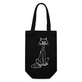 Ich bin der Kater…. - Geschenkbeutel für Flaschen - Schwarz - Vorne