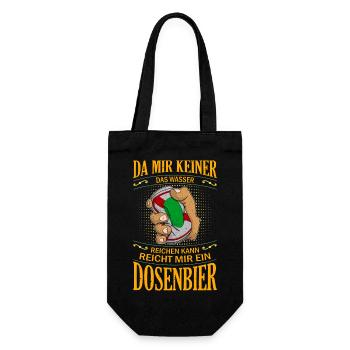 Biertrinker Alkohol Bier Saufen Party Dosenbier - Geschenkbeutel für Flaschen - Schwarz - Vorne