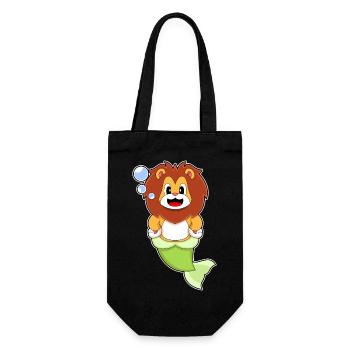 Lion Mermaid - Gift Bag for Bottles - black - Front