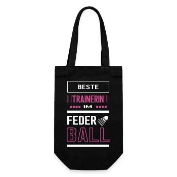Beste Federball Trainerin Federballtrainerin - Geschenkbeutel für Flaschen - Schwarz - Vorne