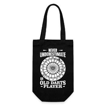 Never underestimate an old dart player - Gift Bag for Bottles - black - Front