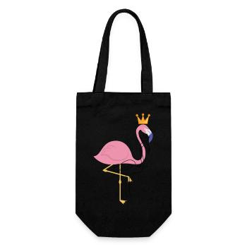 Flamingo - Geschenkbeutel für Flaschen - Schwarz - Vorne