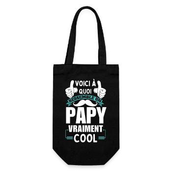 T-shirt Papy vraiment Cool - Sac à bouteille - noir - Devant