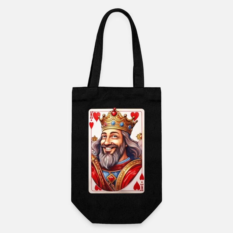 Carte à jouer Heart King - Sac à bouteille - noir