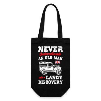 NEVER UNDERESTIMATE AN OLD MAN WITH A DISCOVERY - Geschenkbeutel für Flaschen - Schwarz - Vorne