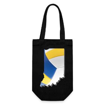 Echter Volleyball in der Indiana State Landkarte - Geschenkbeutel für Flaschen - Schwarz - Vorne
