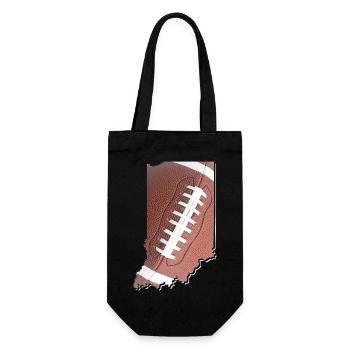 Echter Football in der Indiana State Landkarte - Geschenkbeutel für Flaschen - Schwarz - Vorne