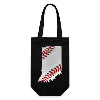 Echter Baseball in der Indiana State Landkarte - Geschenkbeutel für Flaschen - Schwarz - Vorne
