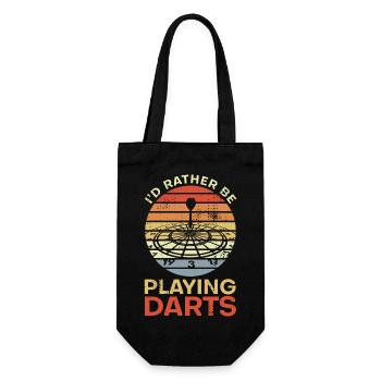 I'd Rather Be Playing Darts - Gift Bag for Bottles - black - Front