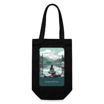 Contemplation of nature - Gift Bag for Bottles - black - Front